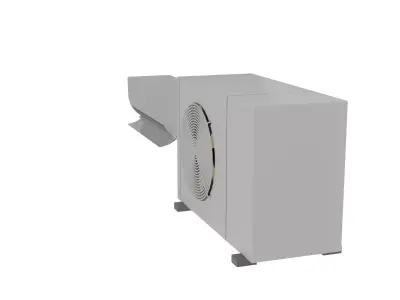 Modern AC Unit with Outdoor Condenser Low-poly 3D model