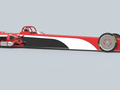 Twin-engined jet dragster 3D model