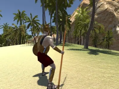 HOPLITE I greek warrior in armor Low-poly 3D model