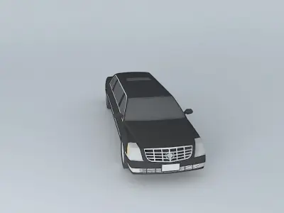 Low Poly Cadillac DTS Extended Limousine Free 3D model