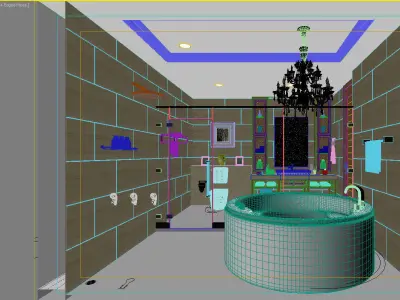 bathroom 3 with bathtub and sink 3D model