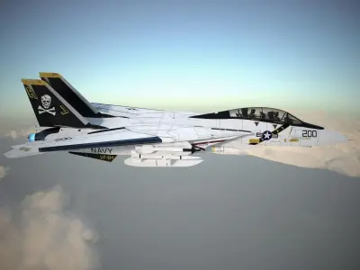 F-14A Tomcat VF-84 Jolly Rogers 1977 3D model