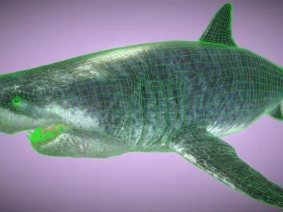 Ultra Megalodon  Low-poly 3D model