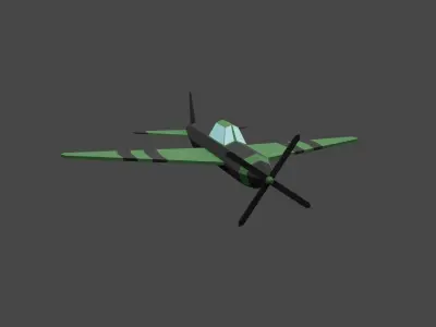 Airplane Collection - 3 Lowpoly Airplane fighter plane Low-poly 3D model