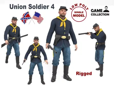 Union Soldier 4 Low-poly 3D model