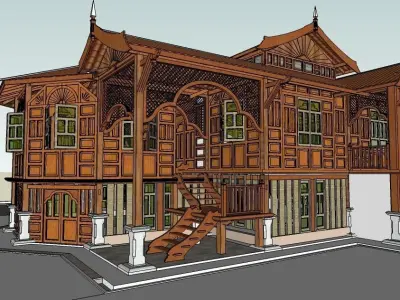 Malaysian Traditional House Design 3D model