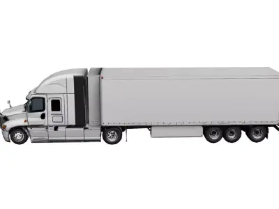 Heavy Haul Truck Low Poly Heavy Duty Transport Truck Low-poly 3D model