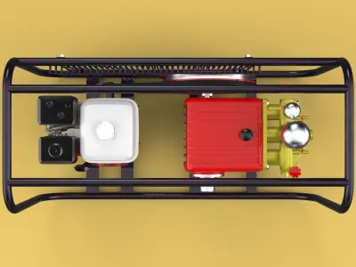 PLUNGER PUMP PETROL ENGINE SPRAYER PRESSURE WATER JET CAR WASH 3D model