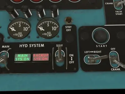 Mi-8MT Mi-17MT Central Overhead Panels Board English Low-poly 3D model
