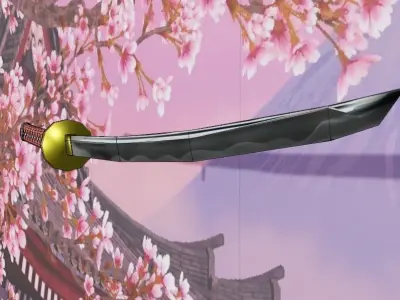 LOW POLY KATANA PACK Low-poly 3D model