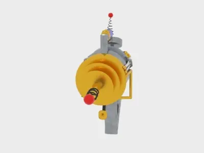 Statgun machine gun with wires 3D model