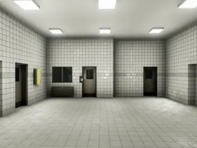 Facility interior modular UE4 Low-poly 3D model