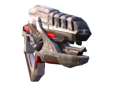 LowPoly Sci-Fi Cartoon Assault Rifle Future Low-poly 3D model