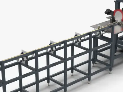 Square Tube Bar Feed Cutting Drilling and Tapping Machine 3D model