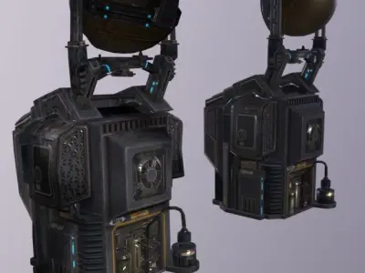 Airship Stability Gyroscop Low-poly 3D model