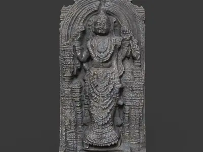 India Temple Wall modular - 221005 Low-poly 3D model