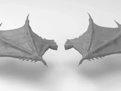 Dragon lizard Viking design Wings Low Polly  3D model