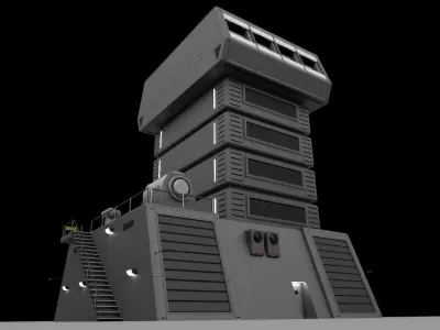 Futuristic Military Recon Tower 3D model