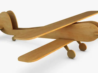 Wooden Toy Plane v 1 3D model