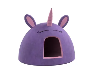 Unicorn Meow Hut Cat Hut Cat Tent Cozy Purple 3D model