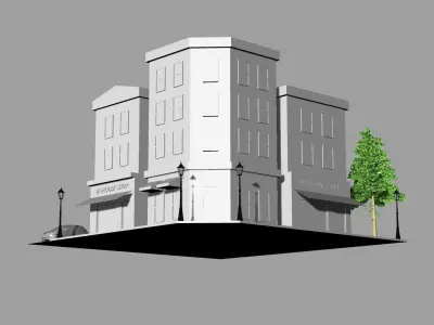 Commercial house 3D modeling source 3D print model