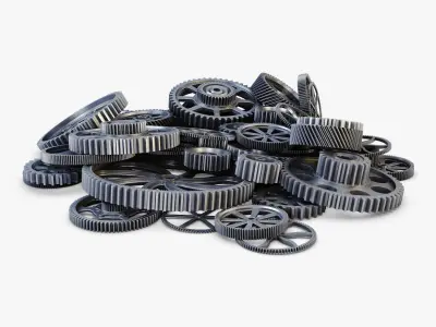 Pile of Scattered Gears v 1 3D model