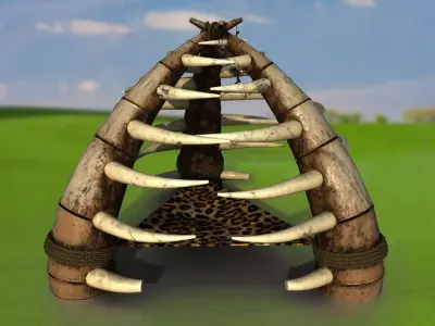 Ethnic idol from the bones of the gate PBR low-poly game ready Low-poly 3D model