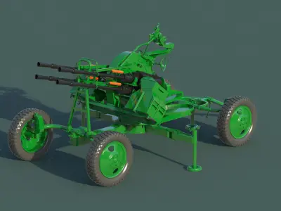 ZPU-4 machine gun 3D model