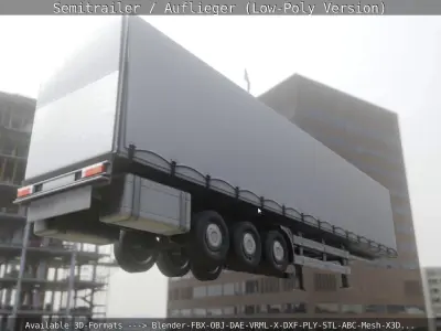 Semitrailer - Auflieger - Low-Poly Version Low-poly 3D model