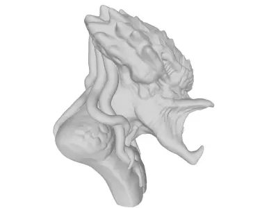 Predator 3D model head with spikes 3D print model