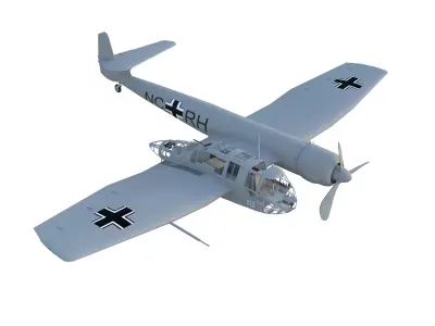 Blohm Voss BV 141 German WW2 Aircraft Low-poly 3D model