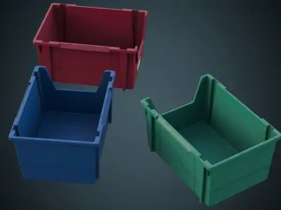 Storage Bin 1B Low-poly 3D model