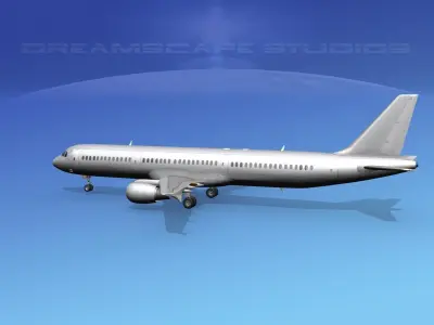 Airbus A321 Bare Metal 3D model