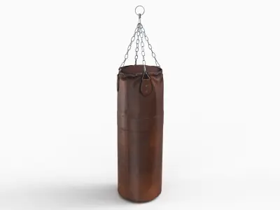 Realistic Punching Bag Brown 3D model