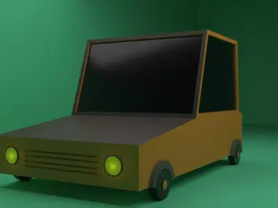 Low Poly Mini car Low-poly 3D model