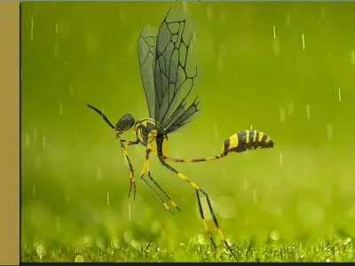 Wasp 3d model with basic rig setup  3D model