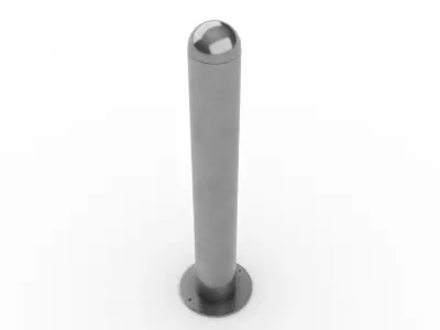 Stainless Steel Bollard with Dome Top 3D model