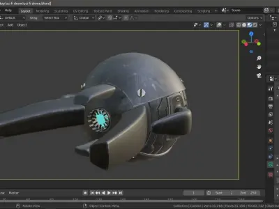 Sci fi fire drone 2 Low-poly 3D model