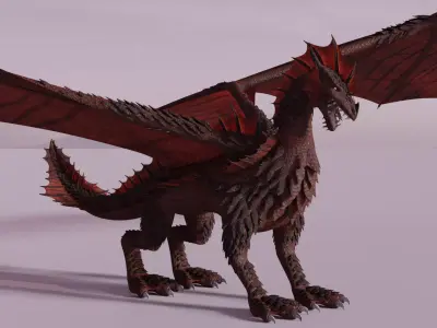 Flying Dragon Model Low-poly 3D model