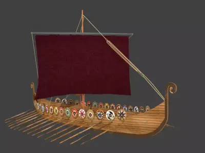 Viking Ship Low-poly 3D model