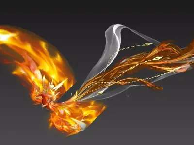 fire Phoenix Low-poly 3D model