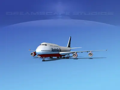Boeing 747-8I Jumbo Jet Australis 3D model