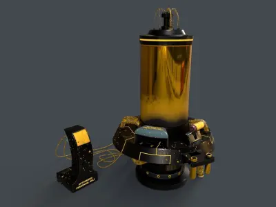 Sci-Fi Production Machine 03 Low-poly 3D model