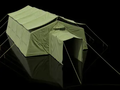 Military Temper Tent Green 3D model