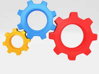 Mechanical gear wheels 3d model 3D model