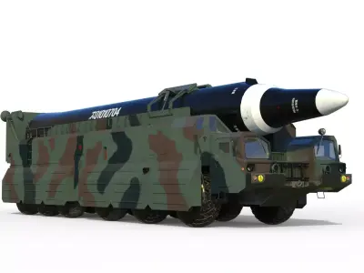 Hwasong 12 missile launcher 3D model