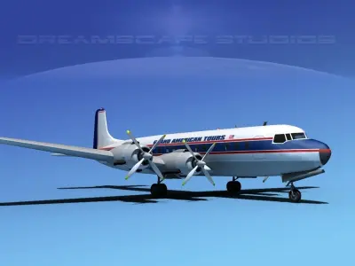 Douglas DC-7C Grand American Tours 3D model