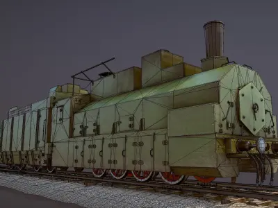 Armored Train PR-35 Locomotive Low-poly 3D model