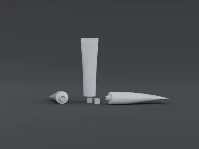 Toothpaste Laminate Tube and packaging box Low-poly 3D model