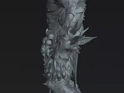 Demon lord of Skulls Horned Demon Warrior 3D print model
